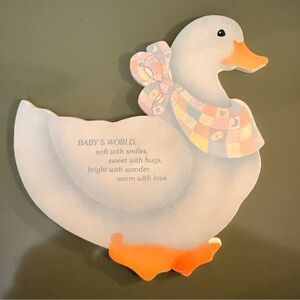 VTG Hallmark Plaque Nursery Friends Baby’s World Goose USA 1985 DE8503